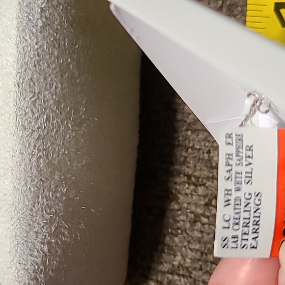 JCP LAB CREATED WHITE SAPPHIRE STERLING SILVER EARRINGS - Picture 6 of 7